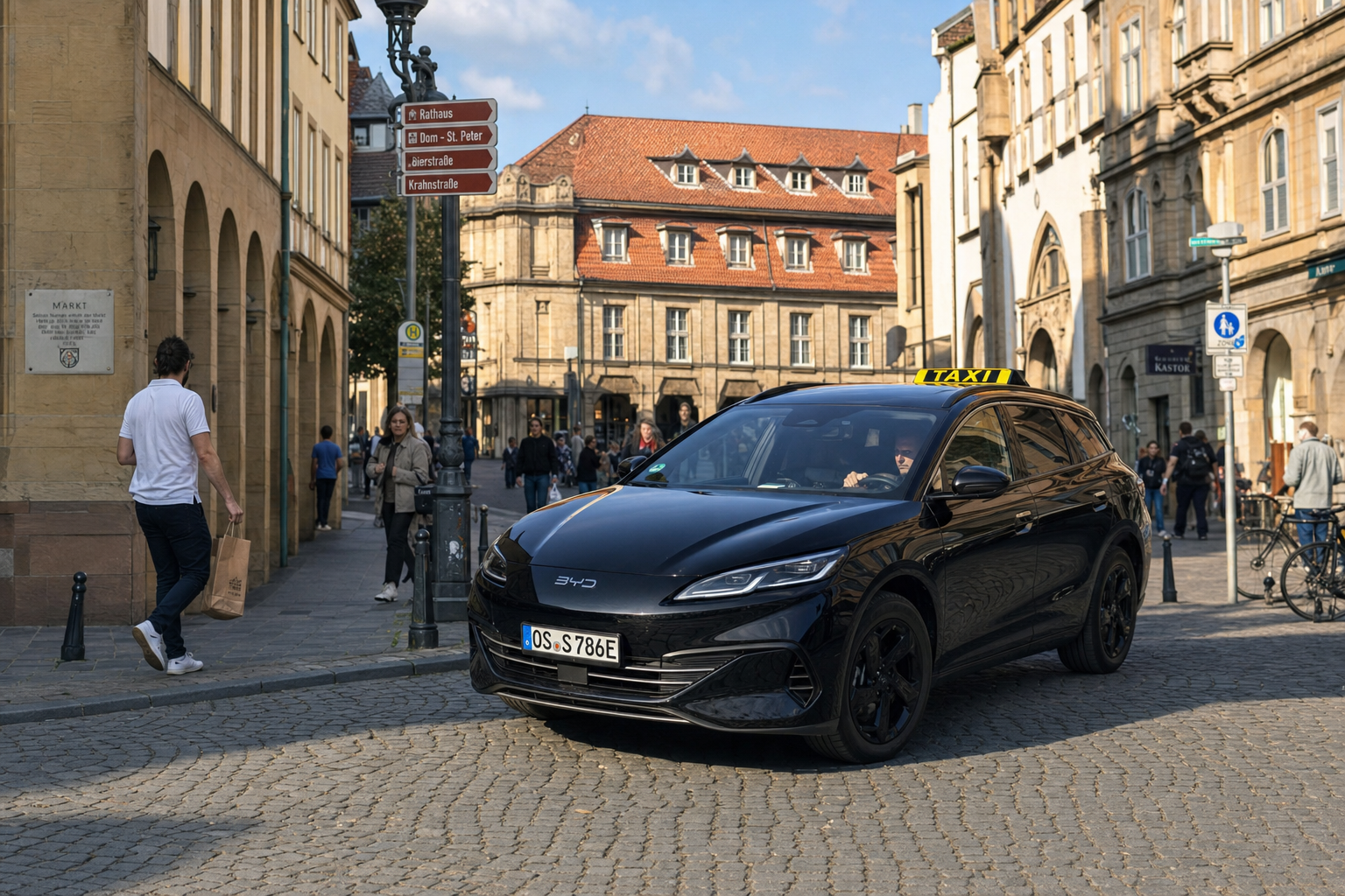 Taxi Masood Stadtfahrt durch die Osnabrücker Altstadt